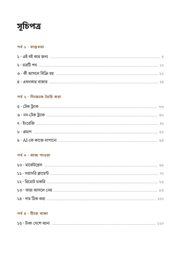 বইয়ের সূচিপত্র